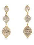 Ivory & Co Gold Rochelle Crystal Pave Triple Drop Earrings 4.2cm, UK version