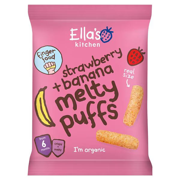 Ella's Kitchen strawberry banana melty puffs - British product
