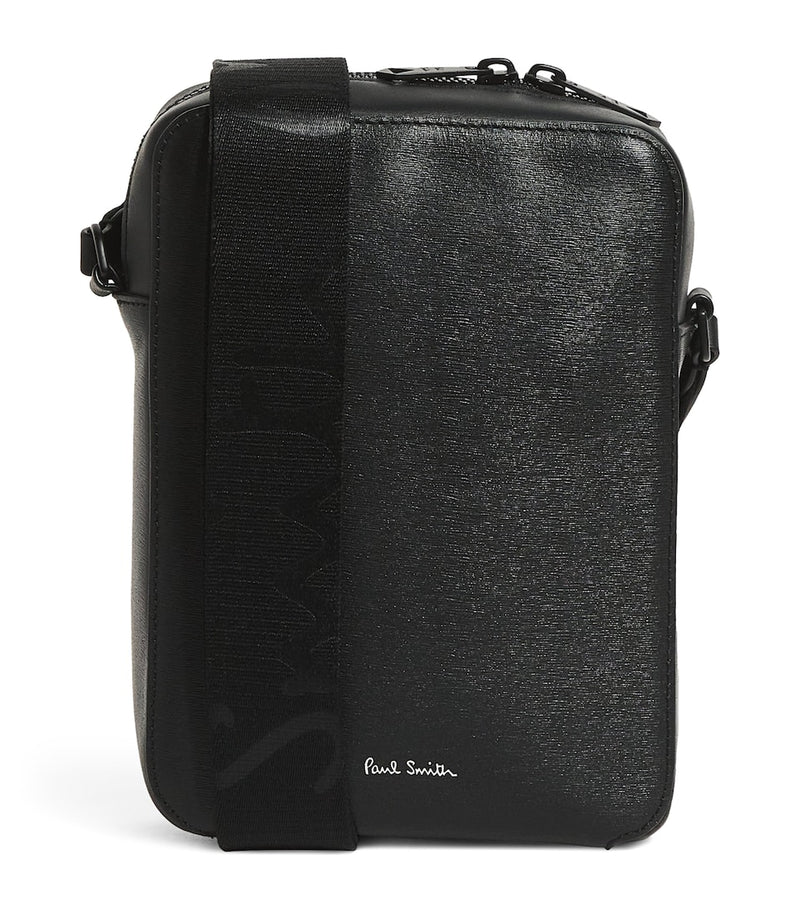 Scratch-Resistant Grained Leather Backpack with Buckle Fastening