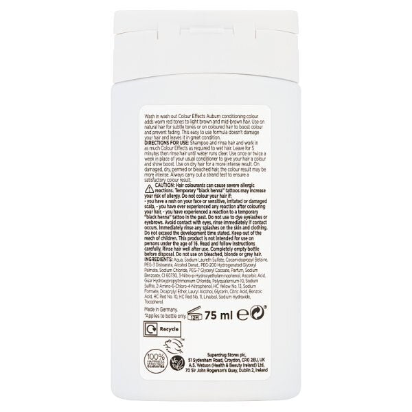 Superdrug Colour Effects Wash In Wash Out Auburn 6.74 GOODS Superdrug