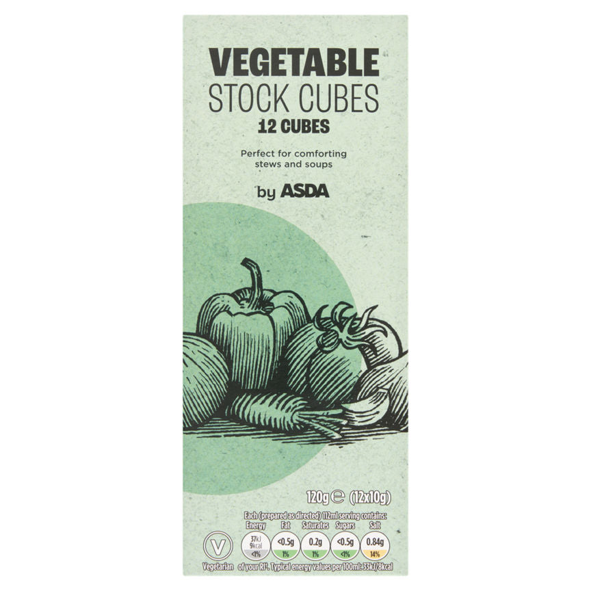 ASDA Vegetable Stock Cubes 12 x 10g (120g) - McGrocer
