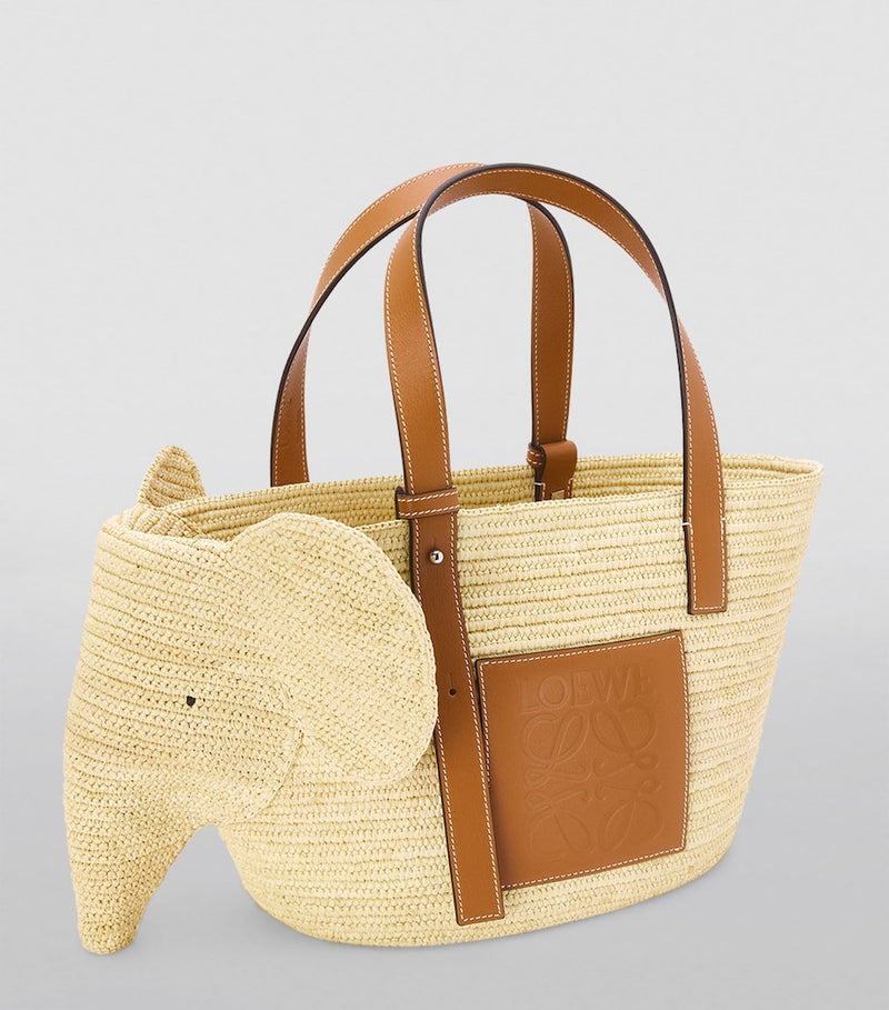LOEWE Woven Elephant Basket Tote Bag