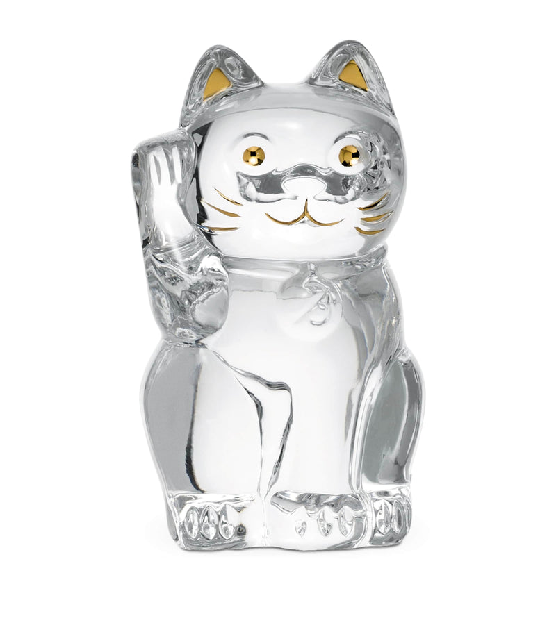 Baccarat Large Maneki Neko Cat Figurine