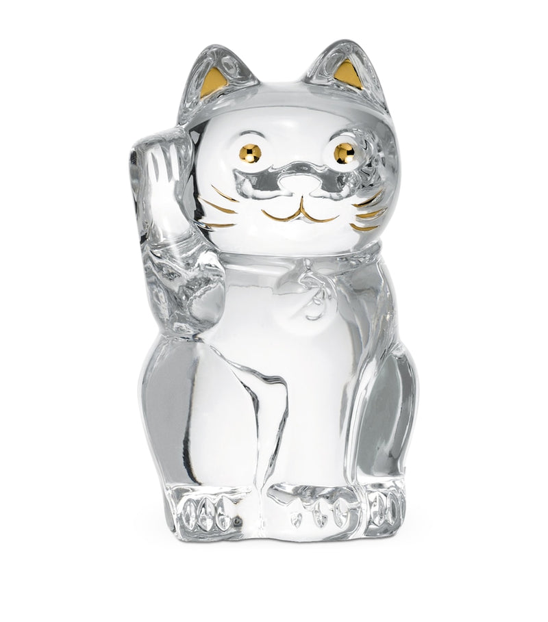 Baccarat Large Maneki Neko Cat Figurine