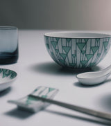 Porcelain Rice Bowls Set of 2 with Hand-Glazed Finish, 12cm Width