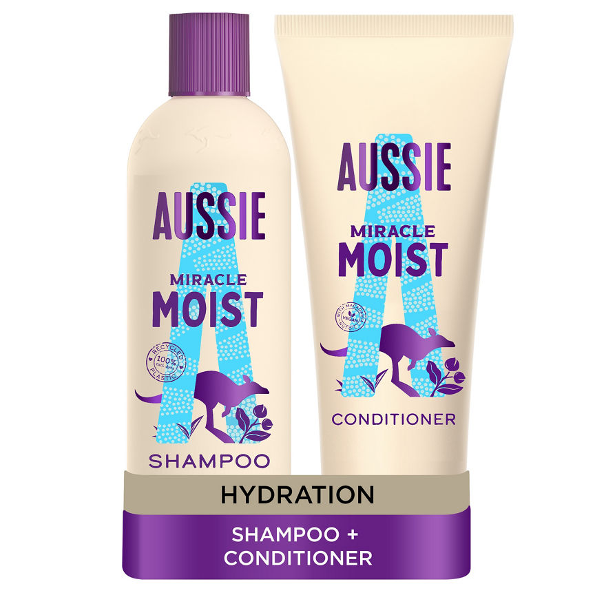 Aussie Miracle Moist Shampoo And Conditioner Bundle for Dry Hair - McGrocer