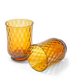 Cabana Magazine Murano glass Balloton tumbler with honeycomb texture - British product