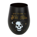 Something Different Just Trying To Feel Alive Wine Glass Crescent Moon Design 500ml