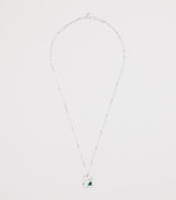 Sterling Silver and Emerald Textured Necklace with Lobster Clasp