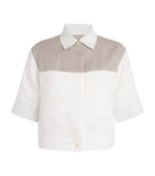 100% Cashmere Long Sleeve Stole with Panelling and Scalloped Edges