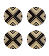 Hestia Set of 4 Geometrique Round Eucalyptus Wood Coasters