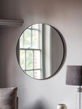 Gallery Home black round mirror 80cm, UK version
