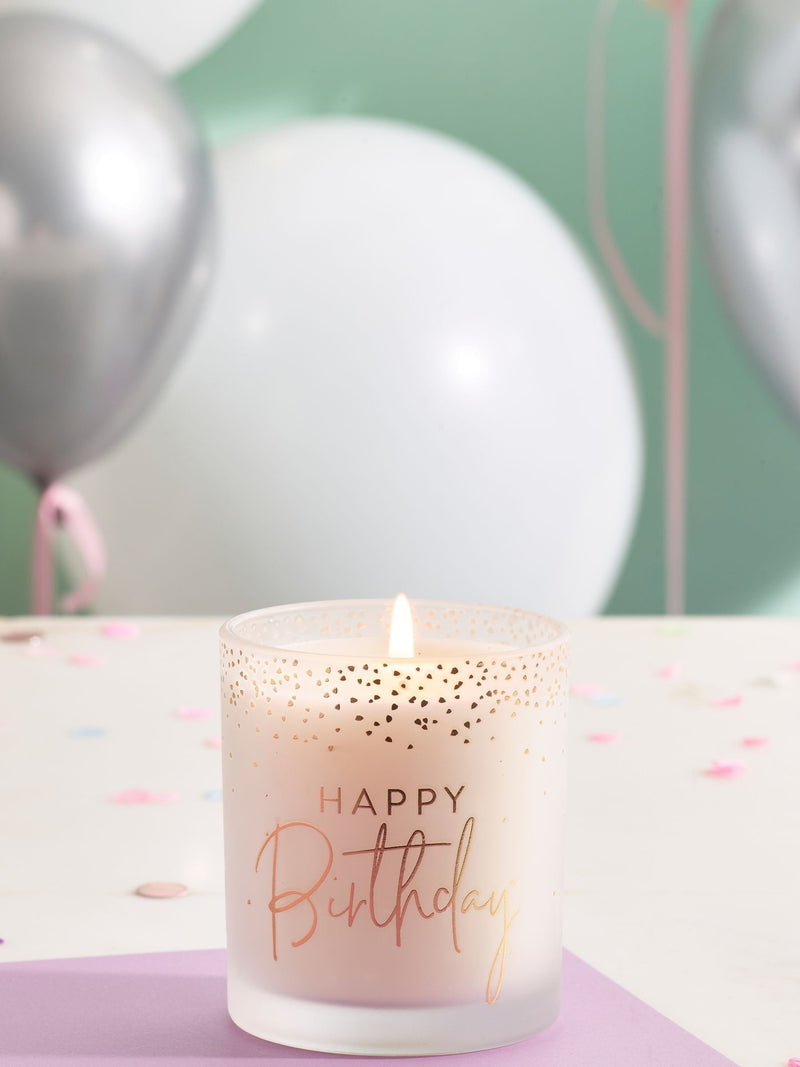 Happy Birthday balloon candle White Jasmine 10cm, imported from the UK