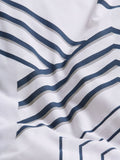 Blue/grey geo reversible duvet cover and pillowcase set, imported from the UK