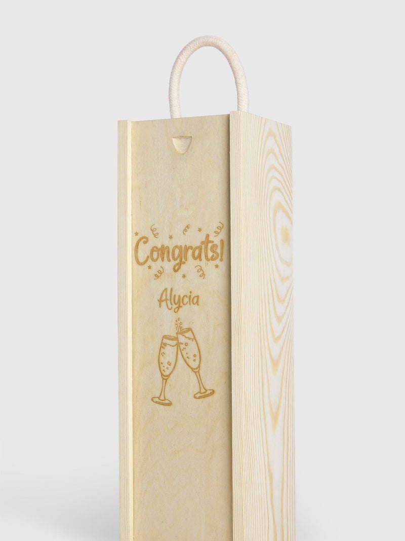 Gifted Drinks rose wine personalised congratulations gift box, UK version