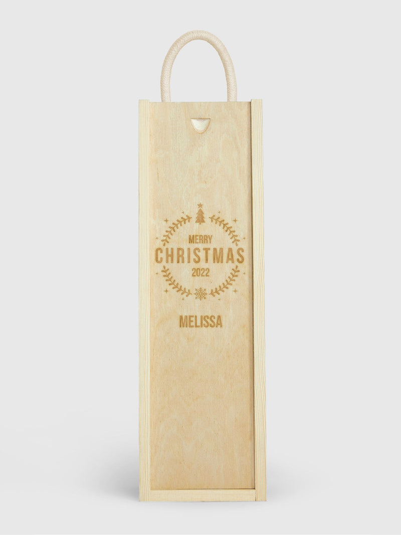 Personalised Merry Christmas Gift Box with White Wine by Gifted Drinks
