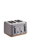 Bronx toasters grey wood effect 4 slice, UK version