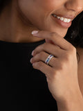 Multicolour cubic zirconia sterling silver ring 7mm width, imported from the UK