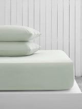 Green Pale Sage Cotton Rich Fitted Bed Sheet