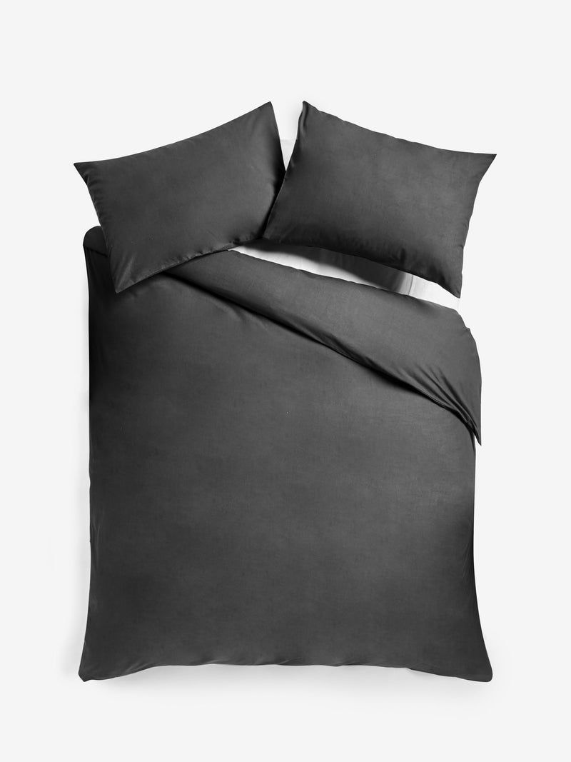Charcoal grey duvet cover and pillowcase set - British product