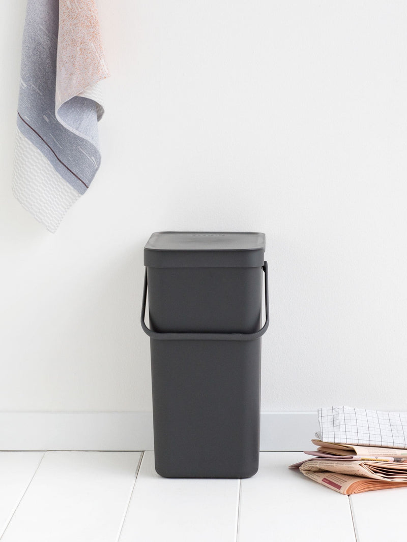 Brabantia Grey Sort & Go 16L waste bin - British product