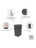 Brabantia Grey Sort & Go 16L waste bin - British product