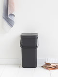 Brabantia Grey Sort & Go 16L waste bin - British product