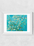 East End Prints Teal Blue Almond Blossom framed art print - British product
