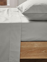Ted Baker Silver Silky Smooth Plain Dye 250 Thread Count 100% Cotton Flat Sheet