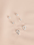 Silver tone initial stud earrings pack (British brand)
