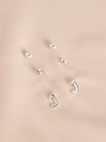 Silver tone initial stud earrings pack (British brand)