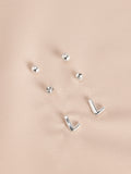 Silver tone initial stud earrings pack (British brand)