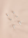 Silver tone initial stud earrings pack (British brand)
