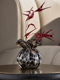 Black gold confetti glass vase 10.5cm - British product
