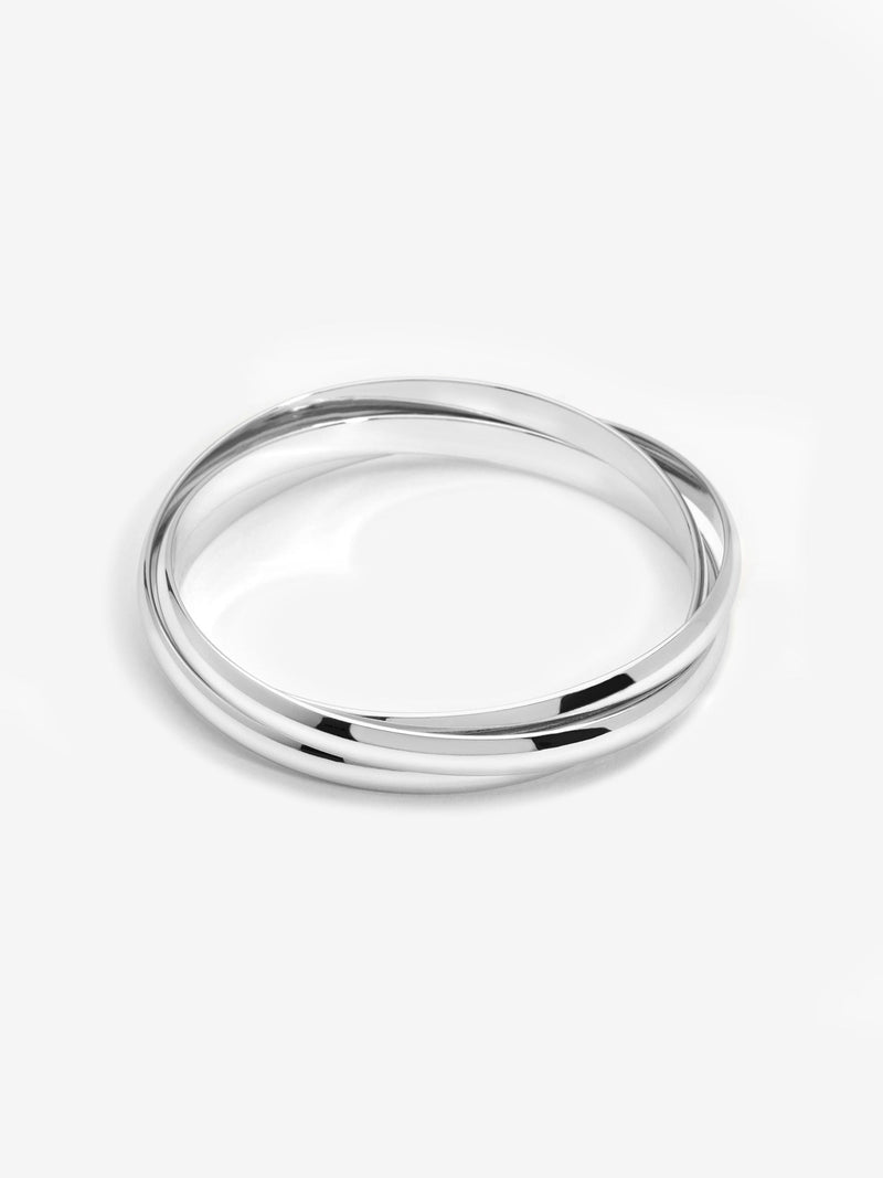 Jon Richard Silver Tone Interlock Bangle 20mm x 75mm, UK version