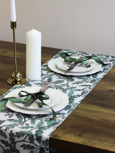 Avalon Home Green Oak 100% Cotton Table Runner
