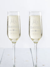 Loveabode Personalised Champagne Flute Glasses Set of 2