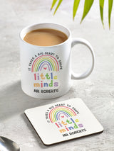 Loveabode Personalised Teachers Rainbow Mug and Coaster Set 11oz