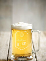 Loveabode Personalised Traditional Shape Beer Tankard Glass 0.67L