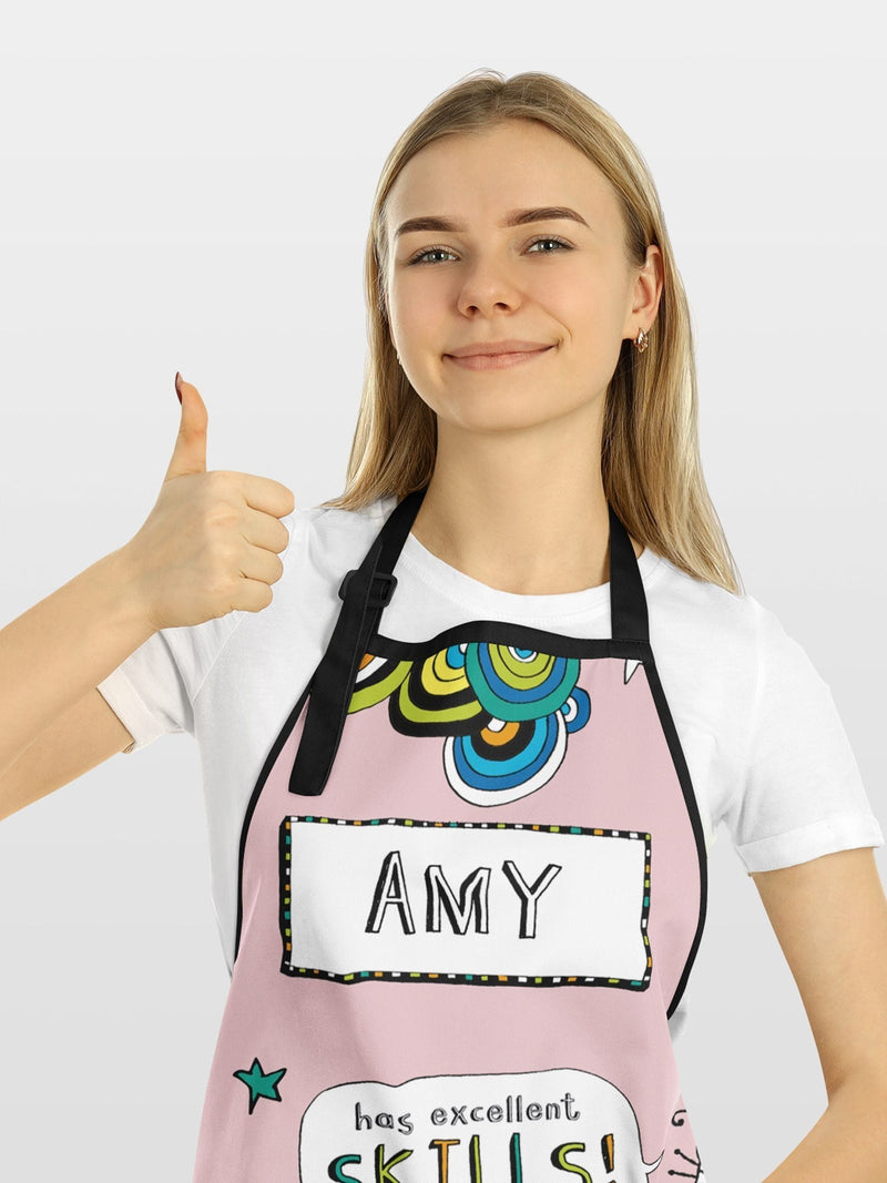 Star Editions Tom Gates personalised pink apron 70x90cm (British brand)