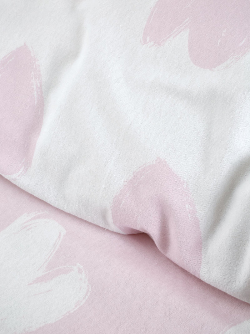Catherine Lansfield pink supersoft brushed cotton hearts duvet cover set - British product