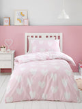 Catherine Lansfield pink supersoft brushed cotton hearts duvet cover set - British product