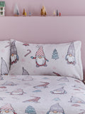 Catherine Lansfield Blush Pink Christmas Festive Gonk Cosy Fleece Duvet Cover Set - British product