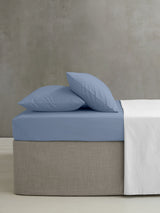 Catherine Lansfield Chambray Blue Percale Fitted Bed Sheet