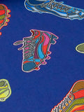 Catherine Lansfield navy blue bright football fitted bed sheet - British product