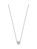 Spirit Ladies silver tone bracelet watch and heart-shaped stone necklace set (British brand)