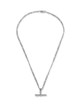 Silver Tone Stainless Steel Tbar Necklace