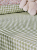 Jojo Maman Bébé green gingham fitted sheet, UK version