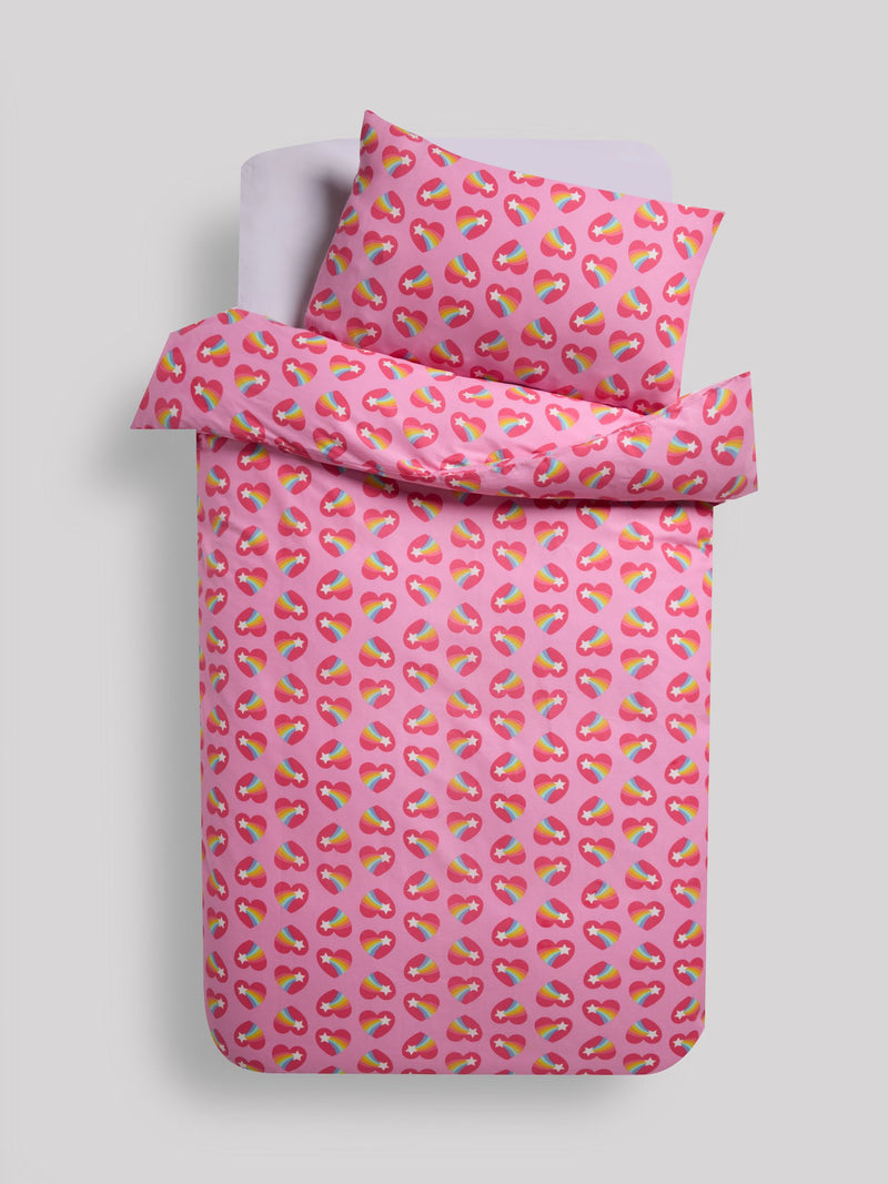 Little Bird by Jools Oliver Heart Rainbow duvet cover and pillowcase set, UK version