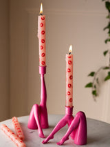 Rockett St George Set of 4 Bright Pink/Red Lips Dinner Candles